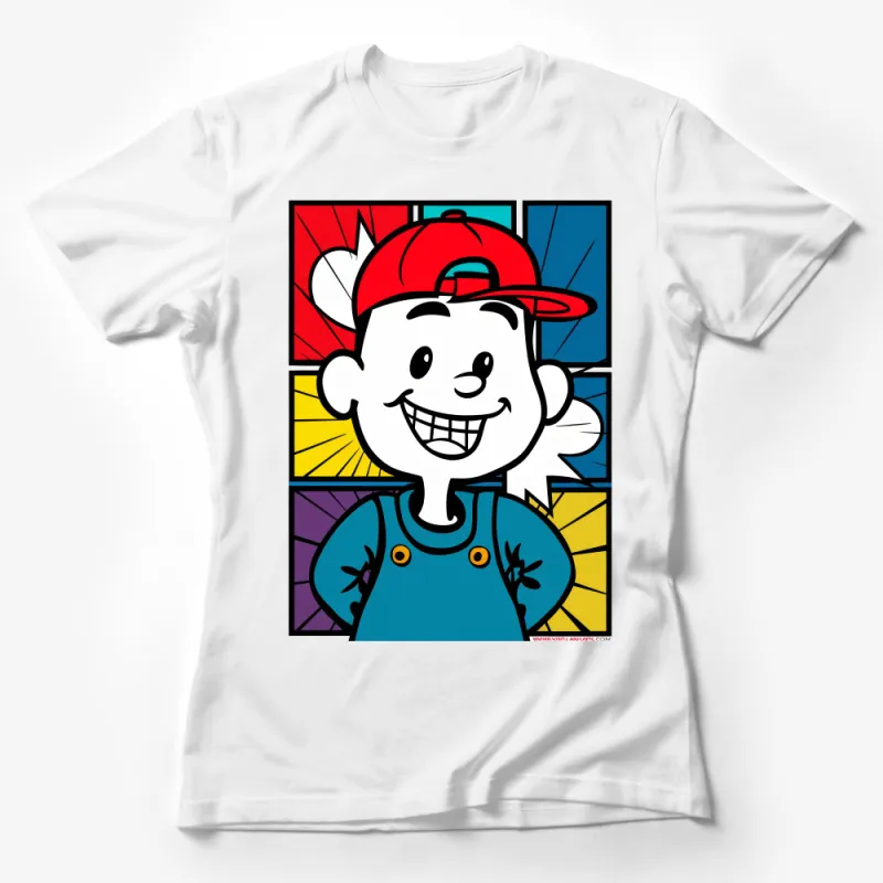 Colorful Cartoon Boy Graphic Tee, Trendy Pop Art Style T-Shirt, Unisex Casual Wear, Hipster Street Fashion Top, Gift Idea Female T-Shirt