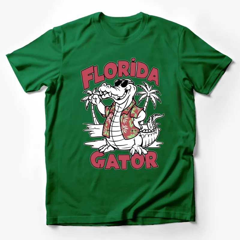 Florida Gator T-Shirt, Tropical Alligator Graphic Tee, Casual Beachwear, Unisex Summer Shirt, Palm Trees Vacation Apparel, Fun Souvenir Male T-Shirt