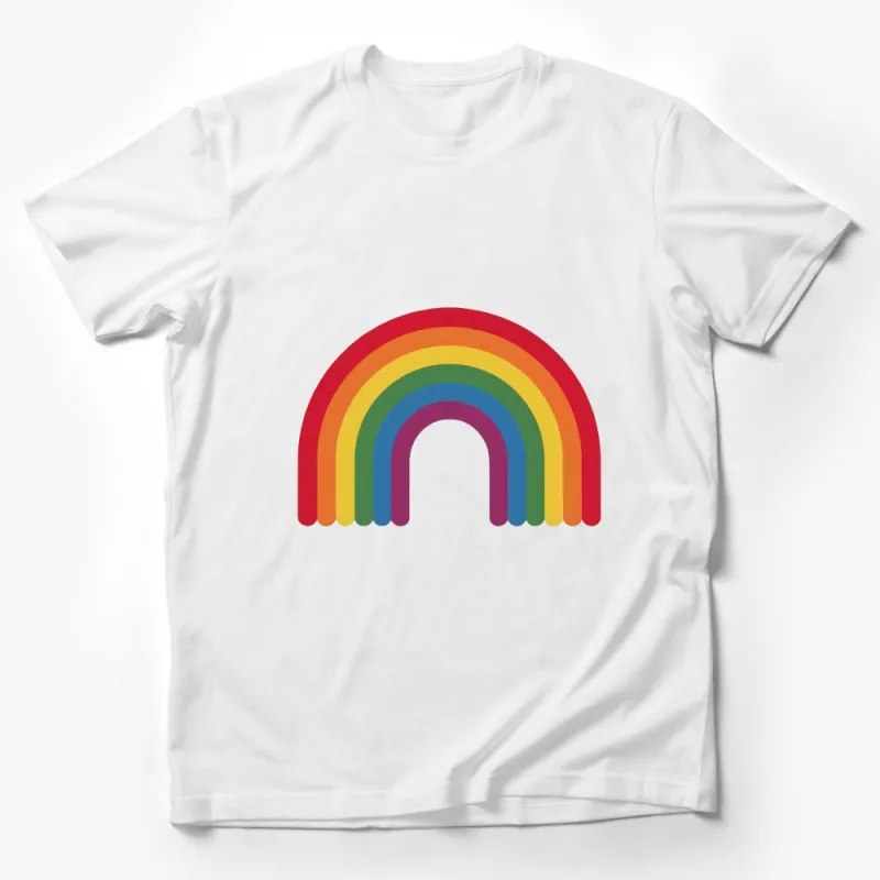 Colorful Rainbow T-Shirt, Unisex Graphic Tee, Casual Cotton Shirt, Bright Pride Apparel, Gift for All Ages Male T-Shirt