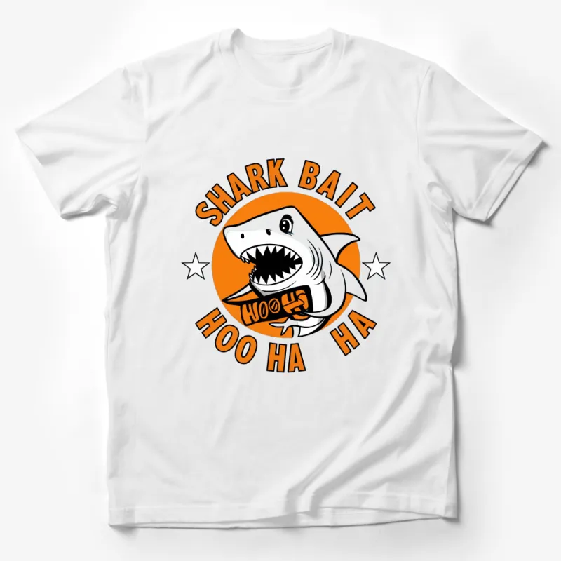 Shark Bait Hoo Ha Ha Funny Quote T-Shirt, Unisex Shark Graphic Tee, Ocean Lover Gift, Summer Beach Apparel, Casual Wear Male T-Shirt