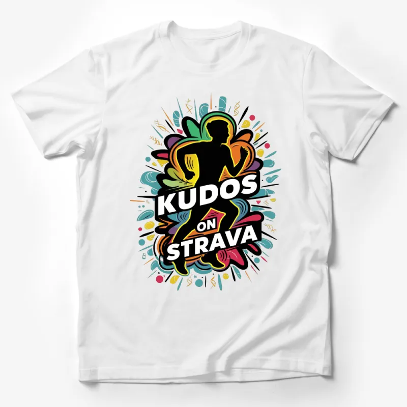 Colorful Strava Kudos T-Shirt, Vibrant Running Cyclist Graphic Tee, Athletic Social Media Inspired Shirt, Unisex Male T-Shirt