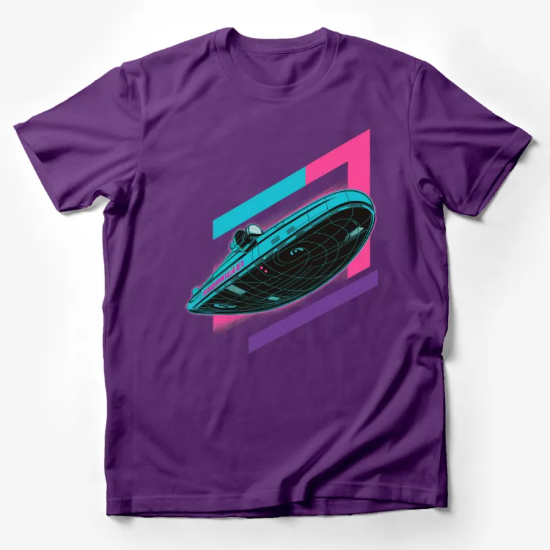 Retro Futuristic Spaceship T-Shirt, Vintage Sci-Fi Design, Unisex Graphic Tee, Space Adventure Novelty Shirt Male T-Shirt