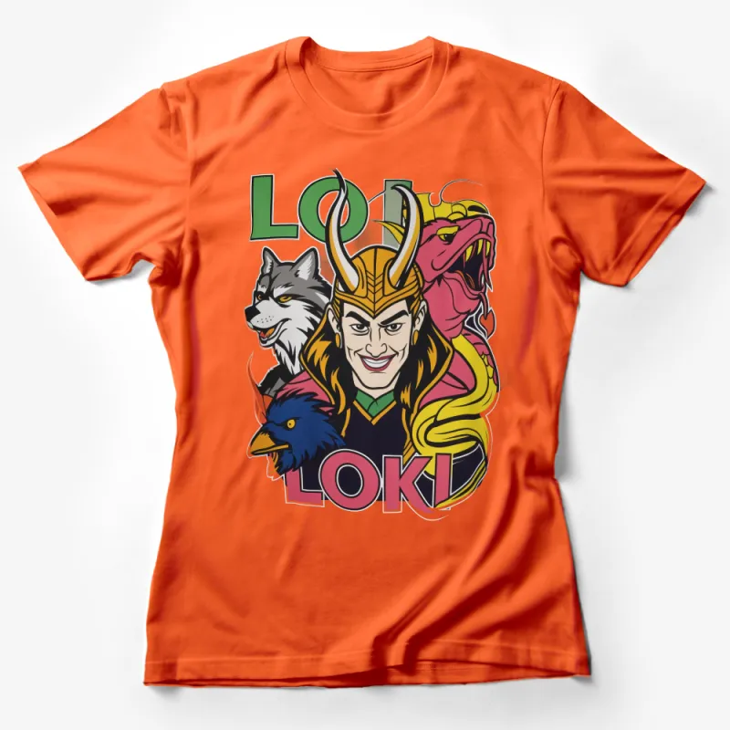 Loki-Themed T-Shirt, Cartoon Villain Graphic Tee, Norse Mythology Apparel, Unisex Pop Culture Shirt Female T-Shirt