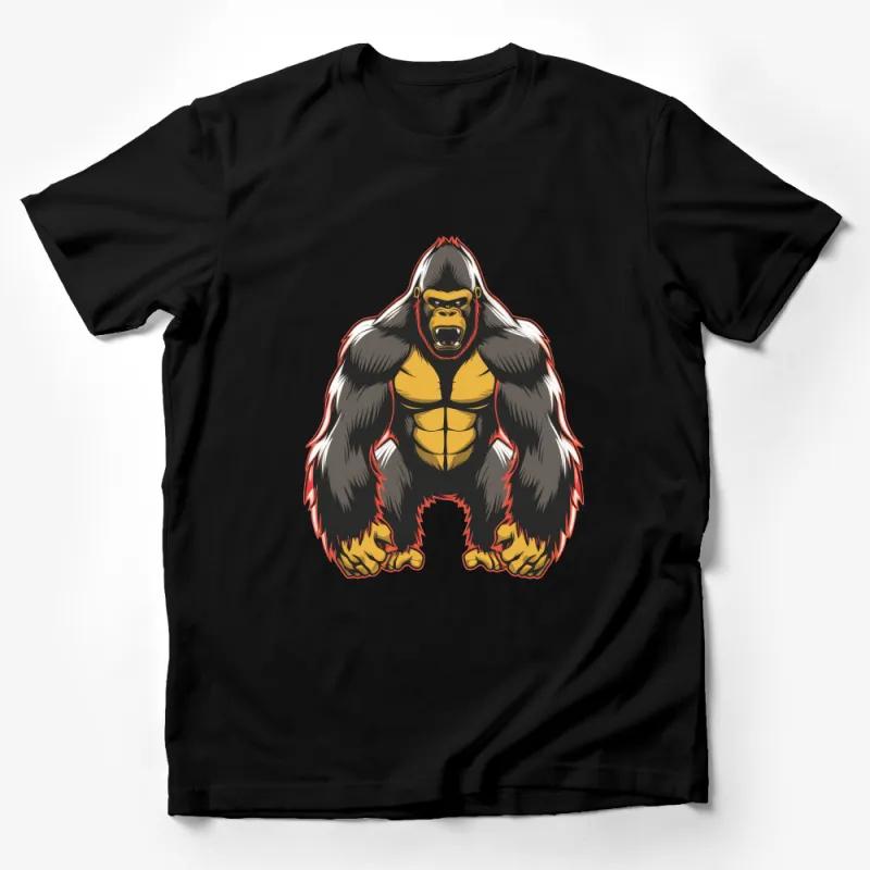 Angry Gorilla Graphic T-Shirt, Men's Animal Print Shirt, Urban Streetwear, Bold Ape Illustration, Casual Comfort Fit Tee Male T-Shirt