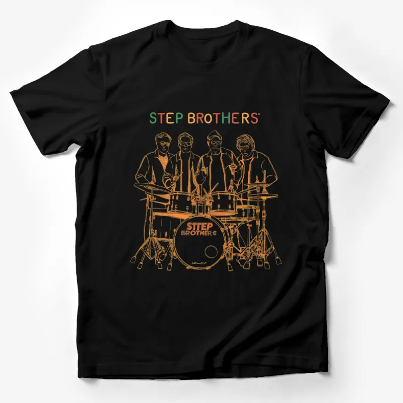 Vintage Band Graphic Tee, Unisex Drum Set Cotton T-Shirt, Retro Musician Shirt, Casual Drummer Tee, Rock Band Inspired Top for All Male T-Shirt