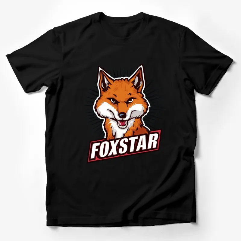 Fox Graphic T-Shirt Unisex, Foxstar Logo Tee, Vintage Inspired Fox Print, Casual Streetwear, Animal Lover Gift Male T-Shirt