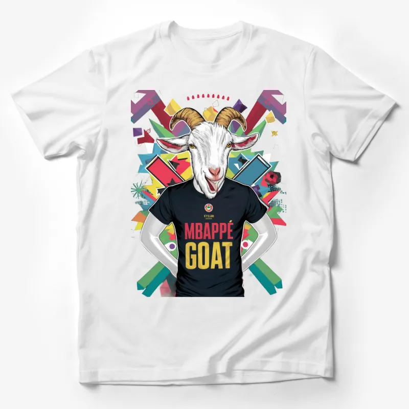 Kylian Mbappe GOAT Graphic T-Shirt, Soccer Legend Fan Tee, Unique Sports Illustration, Casual Streetwear, Gift for Football Enthusiasts Male T-Shirt