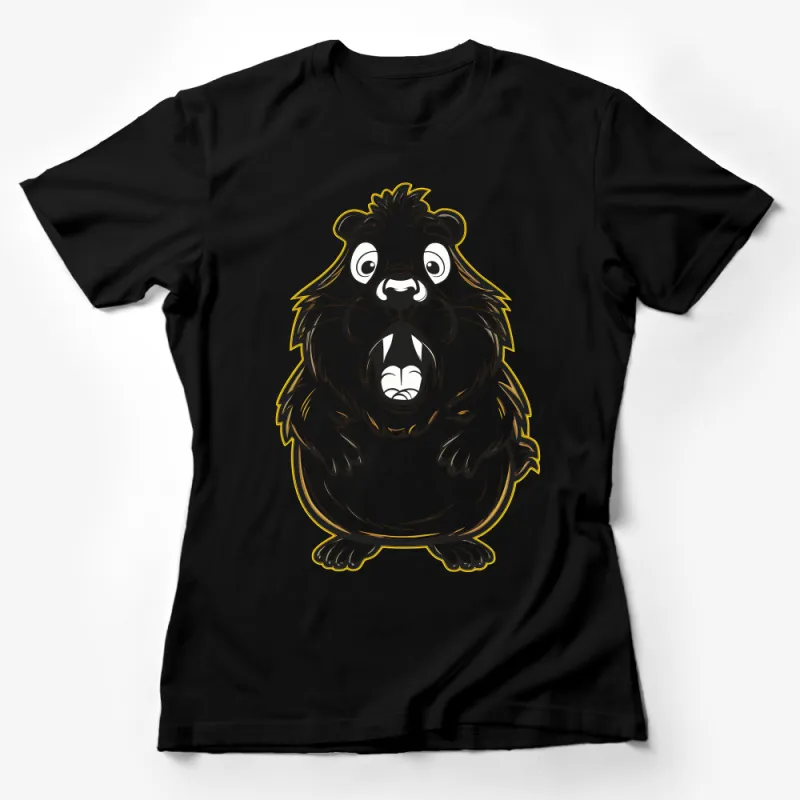 Adorable Cartoon Beaver Print Unisex T-Shirt for Animal Lovers and Fans Female T-Shirt