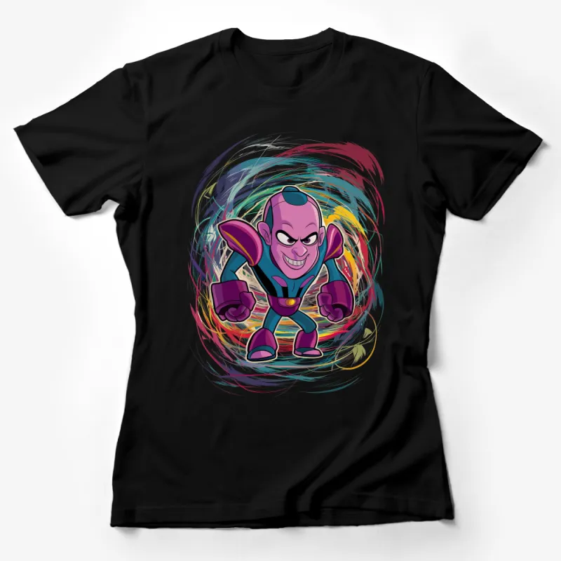 Colorful Animated Superhero Character Graphic T-Shirt for Kids and Adults Female T-Shirt