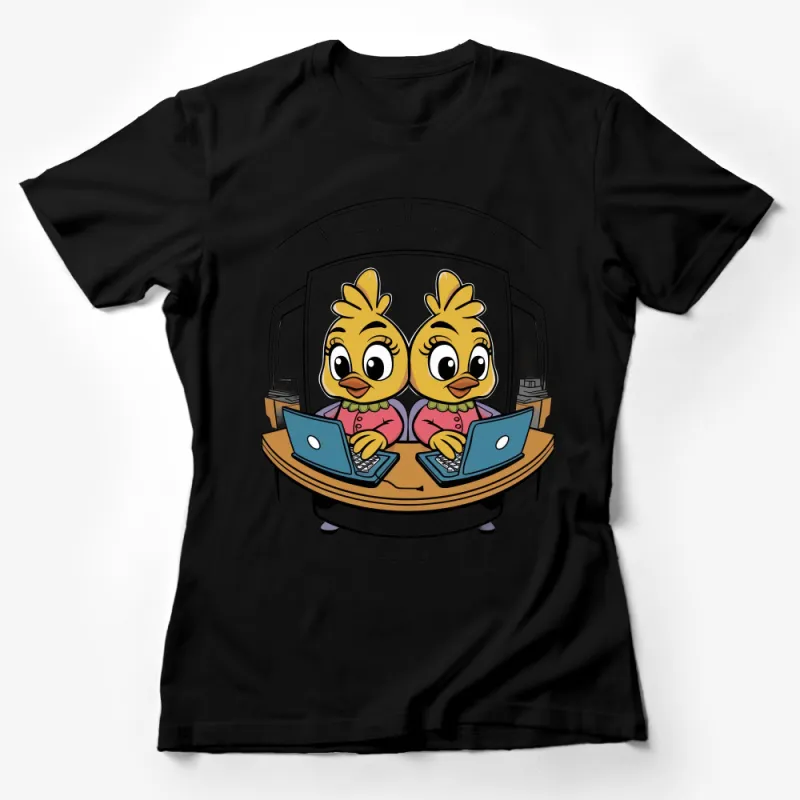 Cartoon Duck Graphic Tee, Cute Bird in Glasses, Unisex T-shirt, Casual Wear for Animal Lovers, Soft Cotton, Printed Female T-Shirt