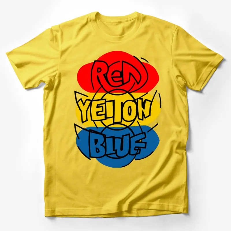 Colorful Abstract Art Red Yellow Blue Graphic Design Unisex T-Shirt Male T-Shirt