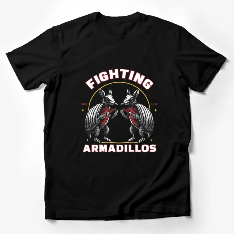 Vintage Armadillo Boxing T-Shirt, Retro Fighting Armadillos Tee, Cool Graphic Shirt, Unisex Cotton Top, Animal Lovers Gift Idea Male T-Shirt