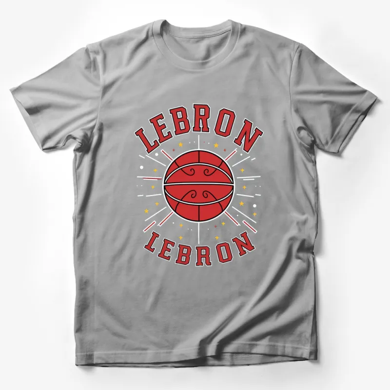 Vintage Inspired LeBron Basketball Graphic Tee, Sports Fan Casual Wear Male T-Shirt