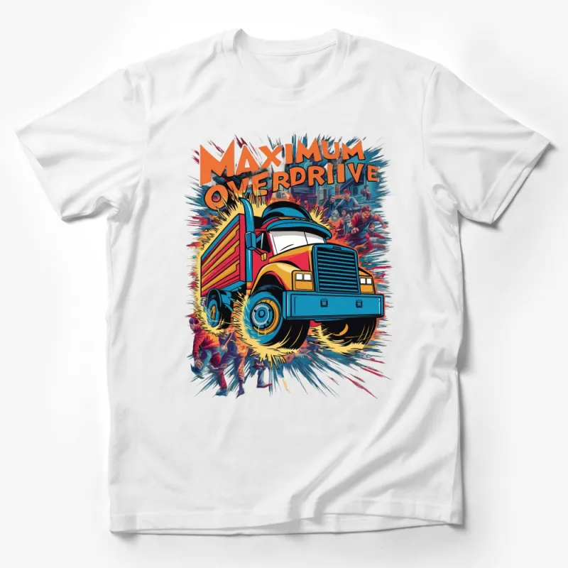 Maximum Overdrive Inspired Truck Graphic T-Shirt, Retro Movie Fan Apparel, Unique Gift Item Male T-Shirt