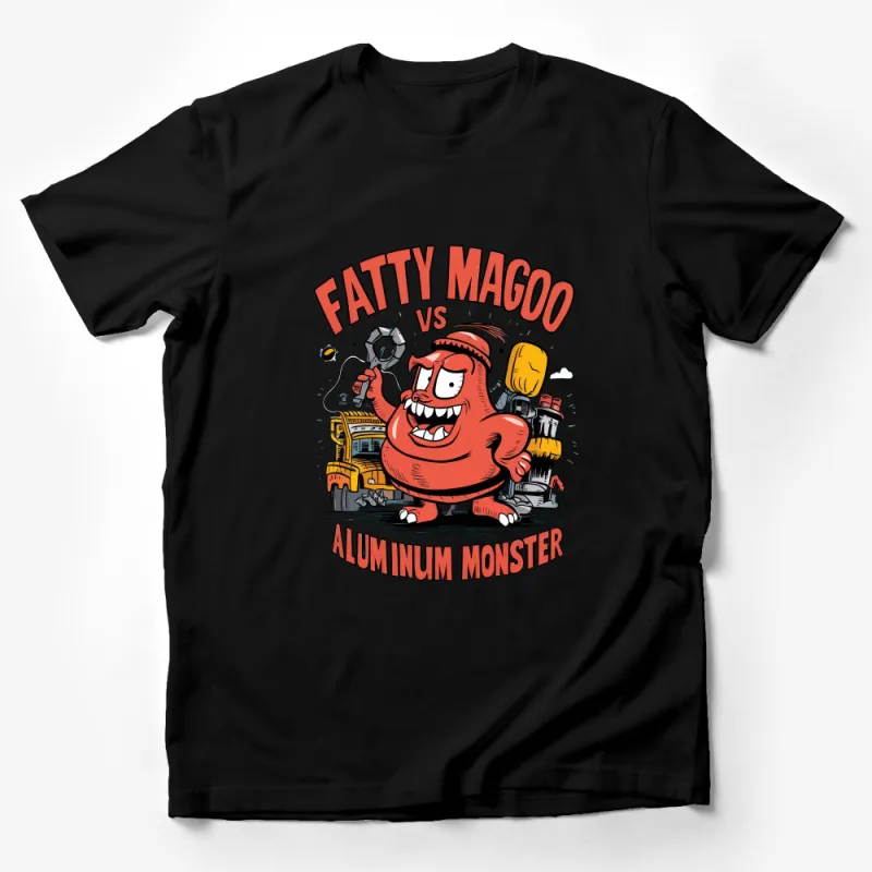 Fatty Magoo vs Aluminum Monster Funny Graphic Tee, Urban Streetwear, Unique Illustration T-Shirt Male T-Shirt