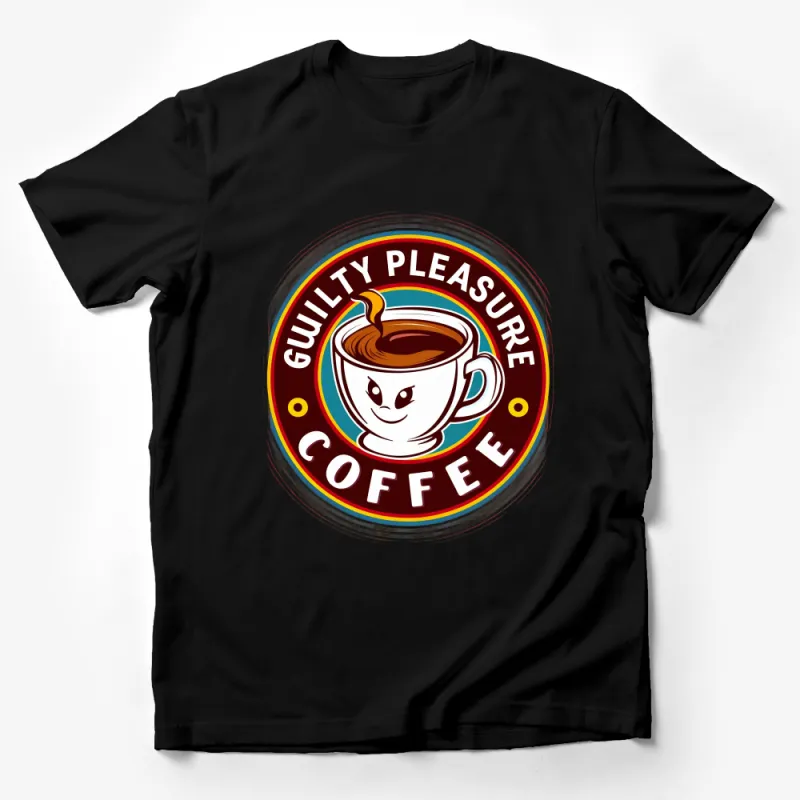 Guilty Pleasure Coffee Lover T-Shirt, Vintage Style Cafe Tee, Unisex Coffee Graphic Shirt, Hipster Barista Gift, Casual Wear Male T-Shirt