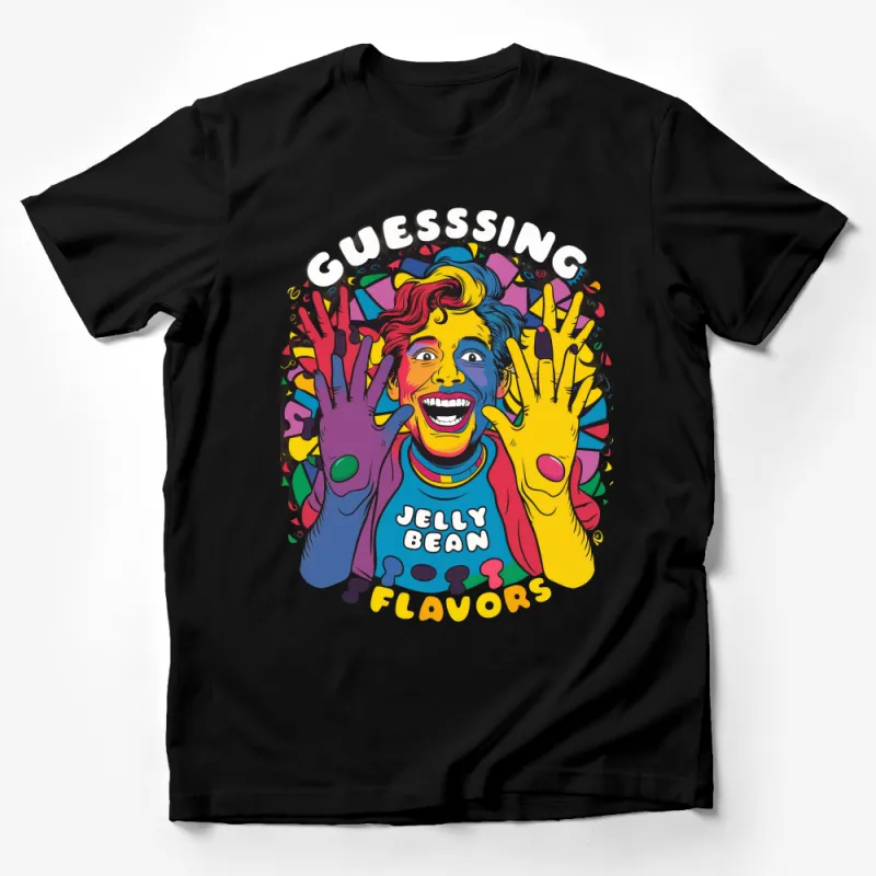 Colorful Guessing Jelly Bean Flavors Graphic T-Shirt for Casual Wear and Parties Male T-Shirt