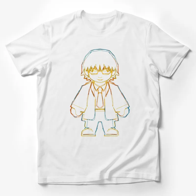 Unisex Anime Character Sketch T-Shirt, Cool Manga Graphic Tee, Casual Otaku Top, Unique Illustration Shirt, Gift for Anime Fans Male T-Shirt