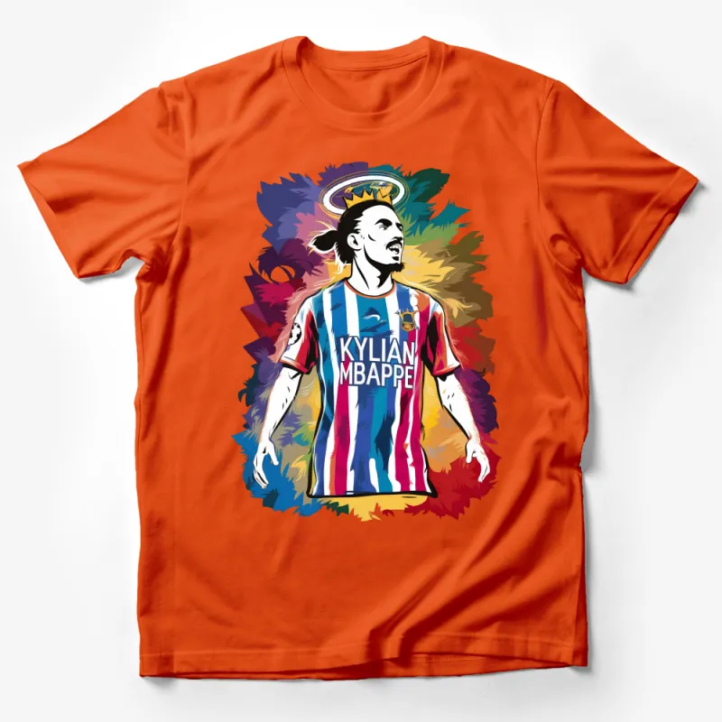 Colorful Soccer Player Graphic Tee, Cool Football Illustration T-Shirt, Vibrant Sports Fan Apparel, Unisex Soccer Tee Male T-Shirt