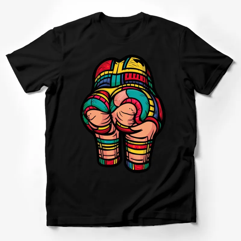 Colorful Abstract Fist Bump T-Shirt, Unity Power Graphic Tee, Vibrant Friendship Shirt, Artistic Tee for All Male T-Shirt