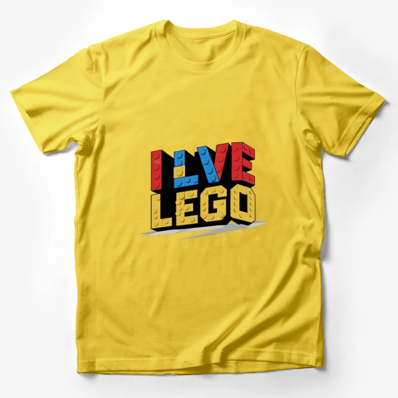 Unisex Lego Love Graphic Tee, Colorful Block Letters T-Shirt, Casual Lego Lover Shirt, Funny Building Blocks Tee Male T-Shirt