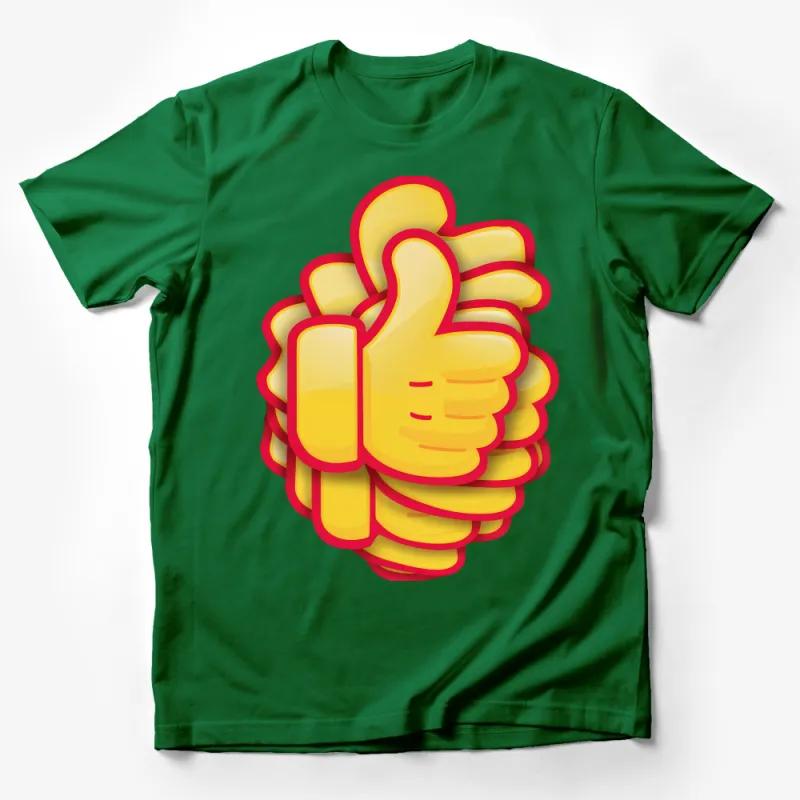 Unique Yellow Thumbs Up Emoji Graphic Tee, Unisex Casual Shirt, Cool Emoji Print T-Shirt, Fun Apparel for All Ages Male T-Shirt