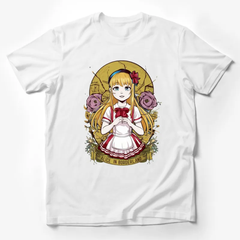 Anime Inspired T-Shirt, Cute Girl Graphic Tee, Vibrant Otaku Fashion, Casual Streetwear, Unique Manga Art, Unisex Adult Clothing Male T-Shirt