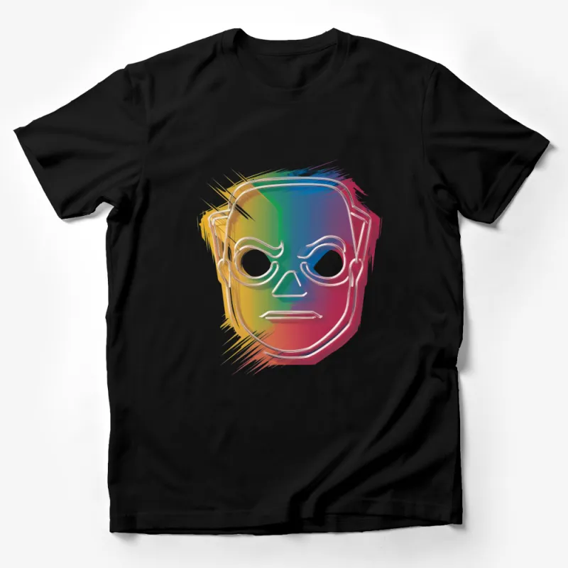 Abstract Face Art T-Shirt, Colorful Sketch Expression Design, Casual Unisex Graphic Tee, Modern Art Apparel, Funky Urban Style Top Male T-Shirt