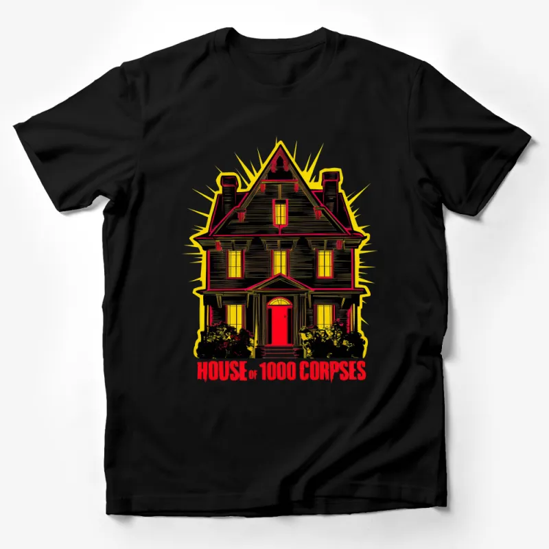 Gothic Horror House T-Shirt, Unisex Graphic Tee, House of 1000 Corpses, Horror Movie Fan Apparel, Spooky Shirt Design, Halloween Top Male T-Shirt