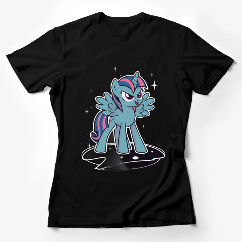 Cute Magical Pony T-Shirt, Colorful Cartoon Character Top, Kids Fantasy Clothing, Unisex Tee Female T-Shirt