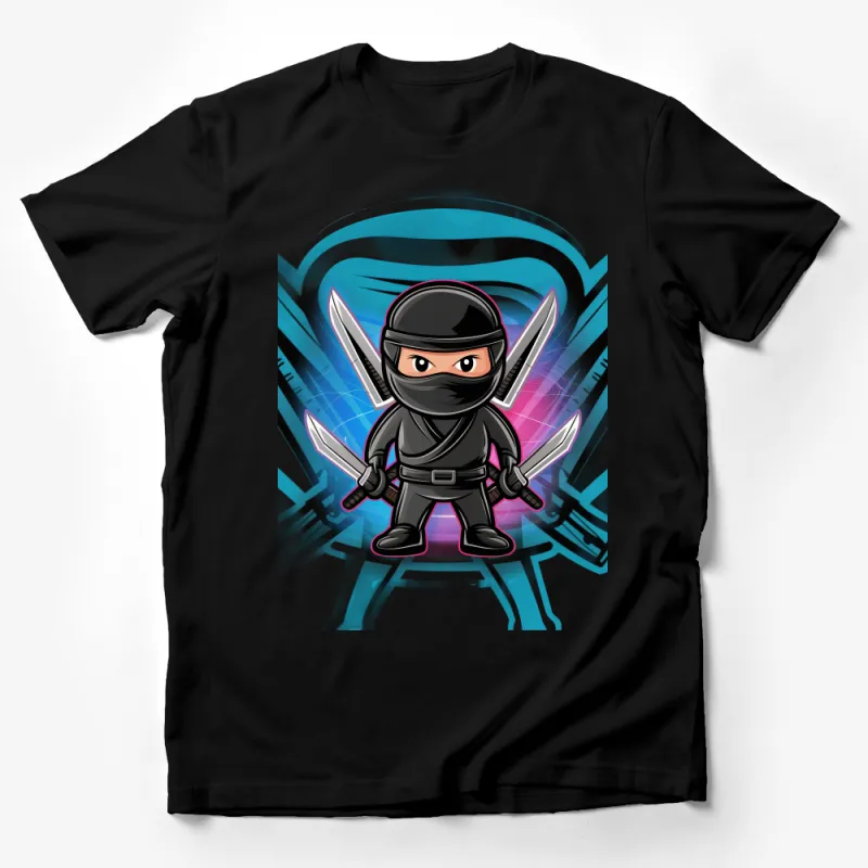 Kids Ninja Warrior T-Shirt, Cartoon Ninja Graphic Tee, Boys Cool Martial Arts Shirt, Birthday Gift Male T-Shirt