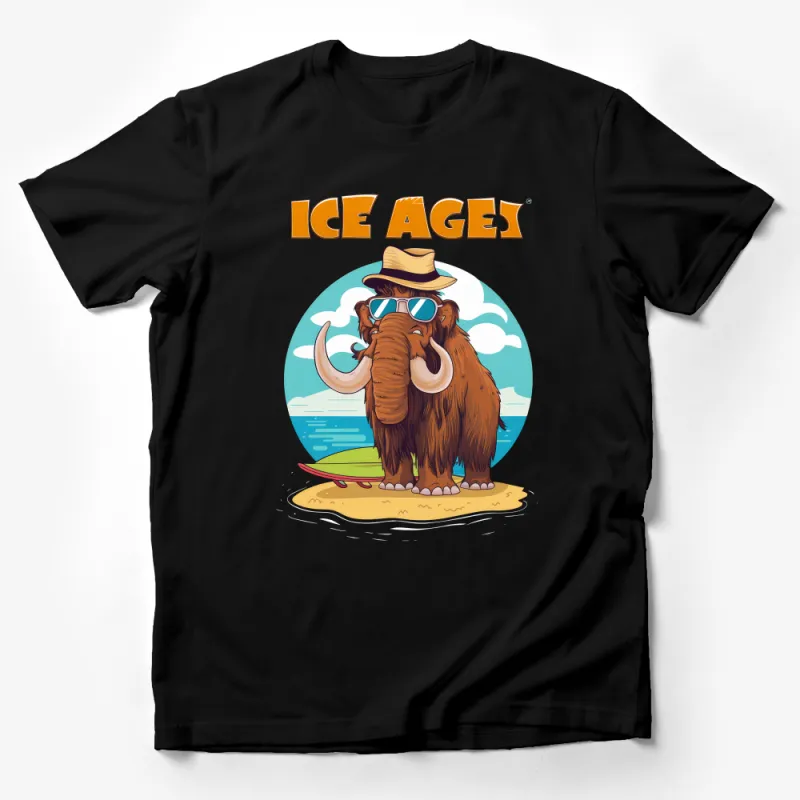 Ice Ages Mammoth T-Shirt, Cool Skateboarding Woolly Mammoth Graphic Tee, Beachwear Casual Summer Top, Unisex Shirt Gift Male T-Shirt