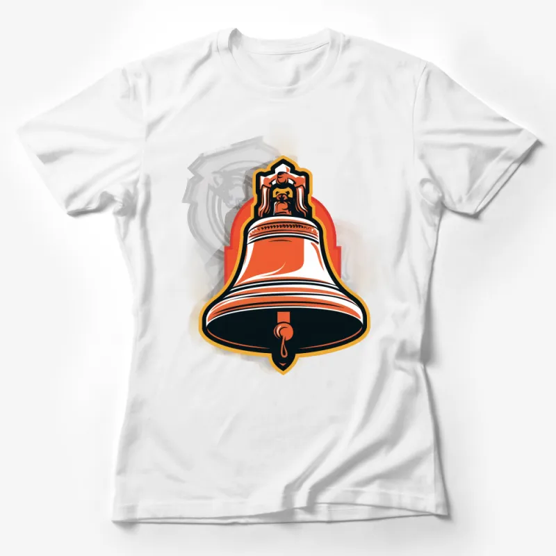 Vintage Bell Graphic Tee, Retro Style T-Shirt, Classic Bell Design, Soft Cotton Unisex Apparel Female T-Shirt