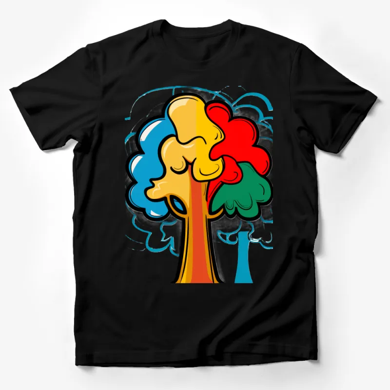 Abstract Tree Art T-Shirt, Colorful Nature Inspired Tee, Unisex Graphic Shirt, Casual Wear, Artistic Design Top, Unique Gift Idea Male T-Shirt