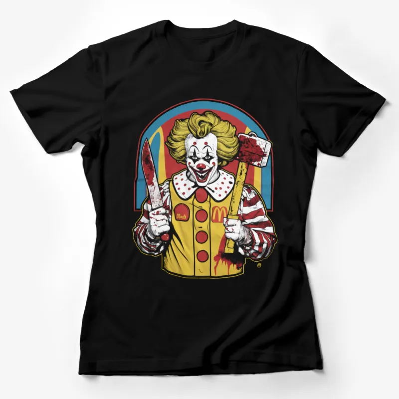 Colorful Clown Graphic T-Shirt, Bold Tee with Cartoon Character, Funny Circus Theme Shirt, Unisex Tee Female T-Shirt