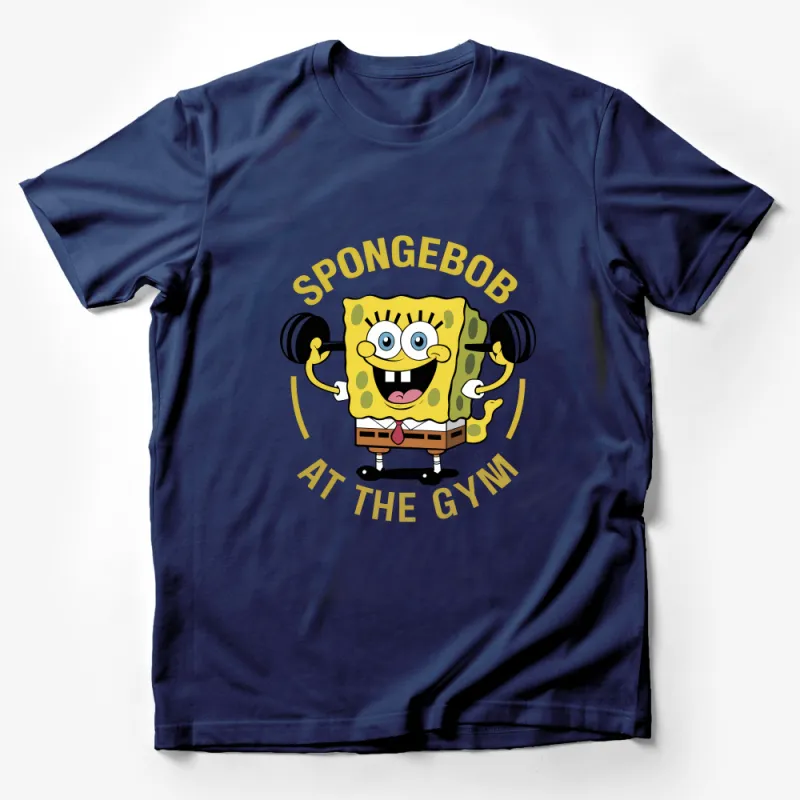 Funny Gym Spongebob T-Shirt, Cartoon Workout Tee, Unisex Fitness Shirt, Casual Athletic Apparel, Gift for Cartoon Fans Male T-Shirt