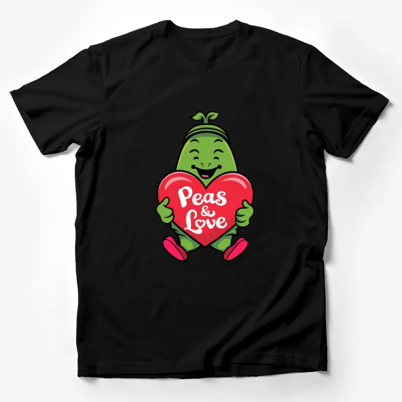 Funny Peas and Love Pun T-Shirt, Cute Pea Cartoon Tee, Vegan Vegetarian Shirt, Gift for Plant Lovers, Unisex Graphic Tee Male T-Shirt