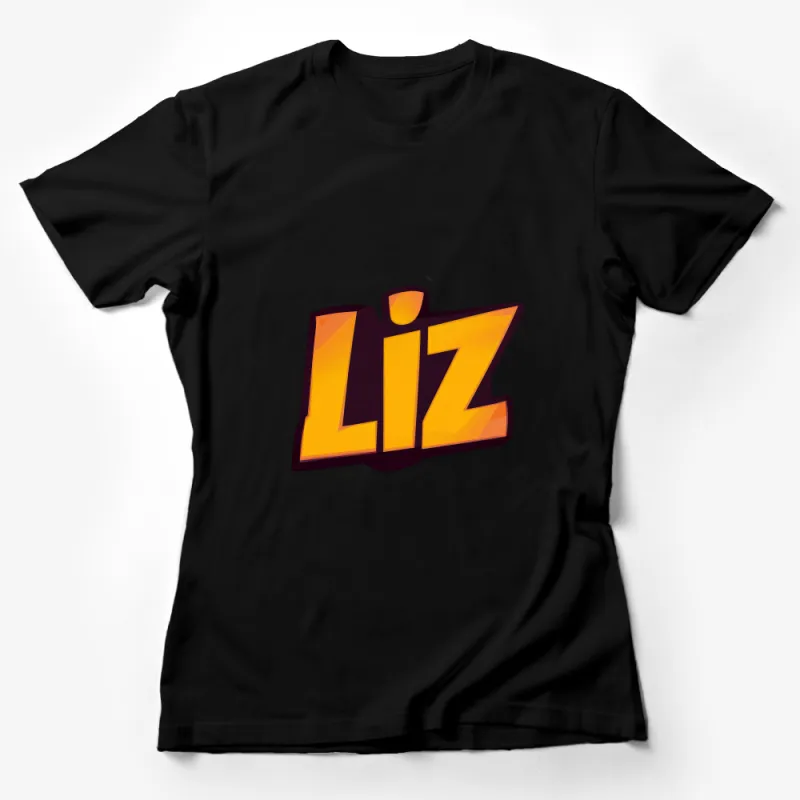 Personalized Liz Name Sticker Design T-Shirt, Custom Graphic Tee, Unique Birthday Gift, Unisex Apparel Female T-Shirt