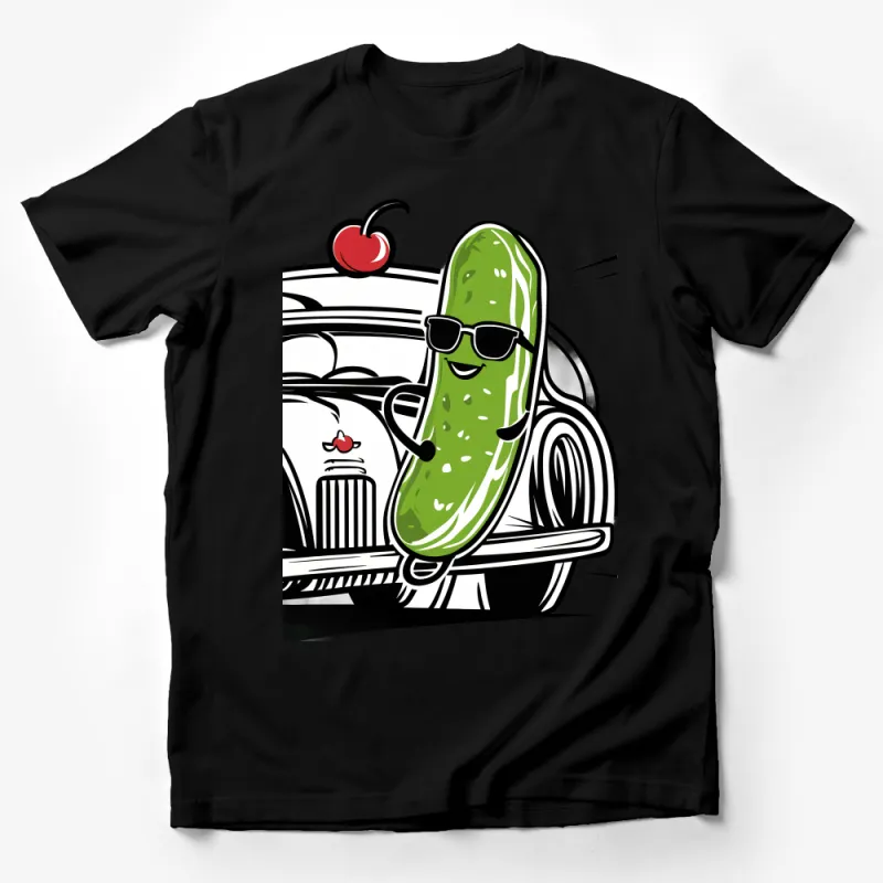 Cool Pickle Character T-Shirt, Vintage Ride Design, Unisex Graphic Tee, Casual Streetwear, Fun Novelty Shirt for Adults Male T-Shirt