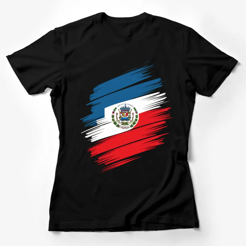 Abstract Costa Rica Flag Design T-Shirt, Patriotic Brush Stroke Tee, Unisex Casual Costa Rican Top Female T-Shirt