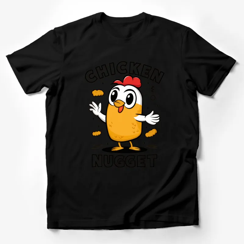 Cute Chicken Nugget T-Shirt, Funny Cartoon Character Tee, Unisex Graphic Shirt for Food Lovers Male T-Shirt