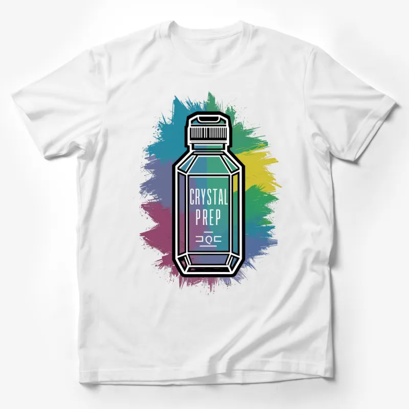 Colorful Crystal Prep Potion Graphic Tee, Unisex Modern T-Shirt, Unique Fantasy Art Clothing, Trendy Geek Fashion, Casual Streetwear Male T-Shirt