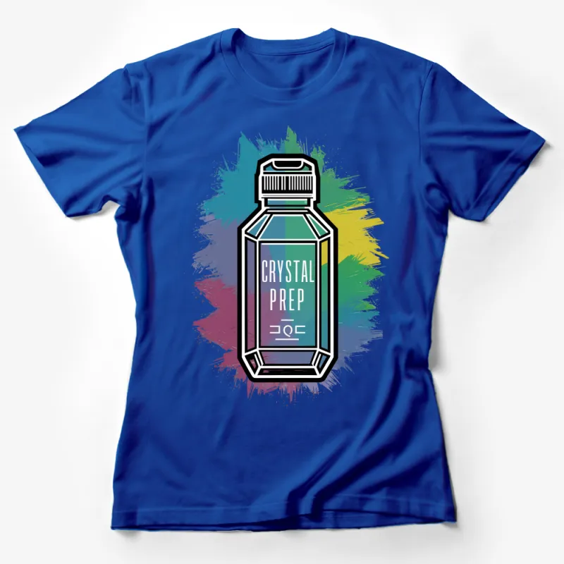 Colorful Crystal Prep Potion Graphic Tee, Unisex Modern T-Shirt, Unique Fantasy Art Clothing, Trendy Geek Fashion, Casual Streetwear Female T-Shirt