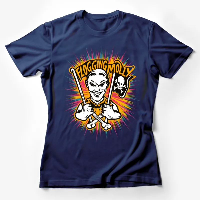 Unisex Punk Band Graphic Tee, Flogging Molly Inspired Shirt, Colorful Music Fan T-Shirt, Casual Streetwear, Unique Gift for Punk Lovers Female T-Shirt