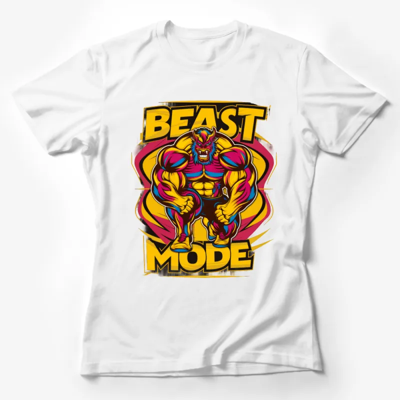 Beast Mode Fitness Shirt, Colorful Muscle Beast Graphic Tee, Gym Workout Motivational T-Shirt, Mens Athletic Apparel, Gift for Bodybuilders Female T-Shirt