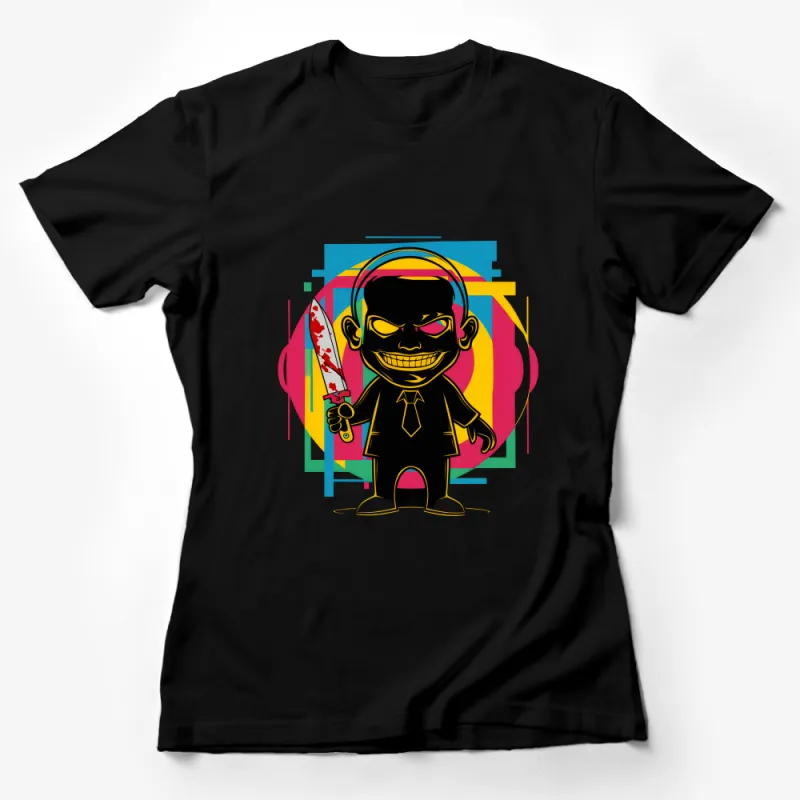 Cartoon Villain Character T-Shirt, Funny Comic Style Tee, Graphic Streetwear, Cool Casual Fashion, Hip Urban Apparel, Unisex Gift Idea Female T-Shirt