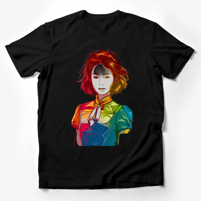 Colorful Abstract Portrait Tee, Artistic Female Illustration T-Shirt, Vibrant Modern Art Top, Unique Graphic Design Shirt for All Male T-Shirt