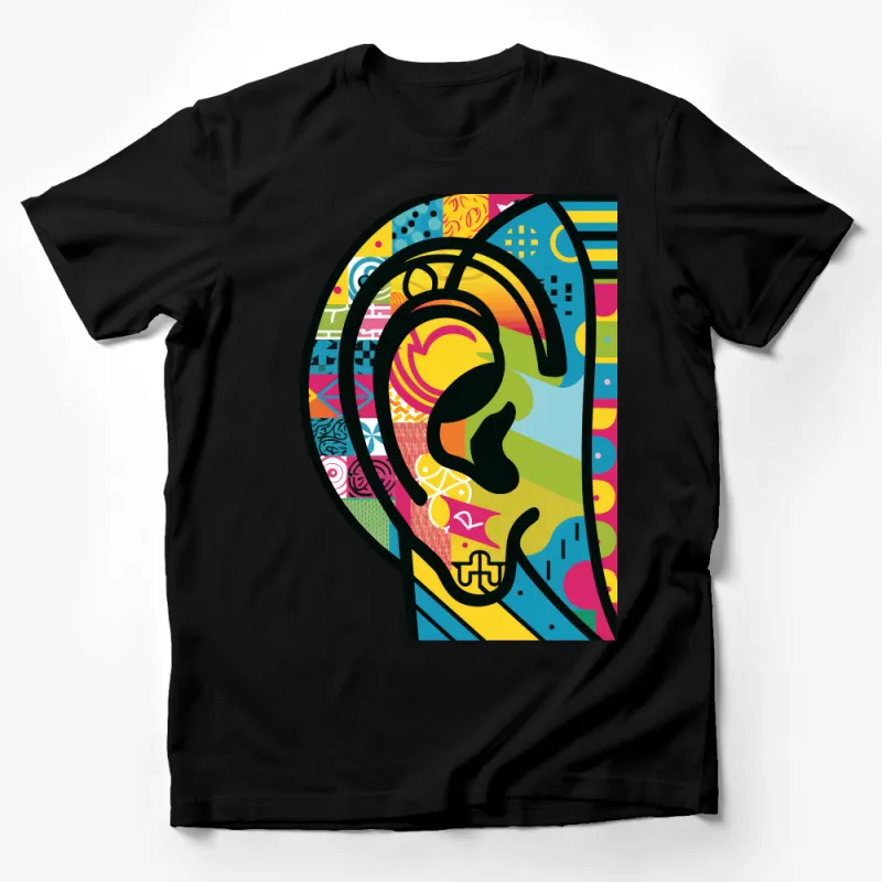 Abstract Face Art T-Shirt, Colorful Graphic Tee, Modern Pop Art, Unisex Fashion Top, Casual Streetwear, Art Lover Gift Idea Male T-Shirt