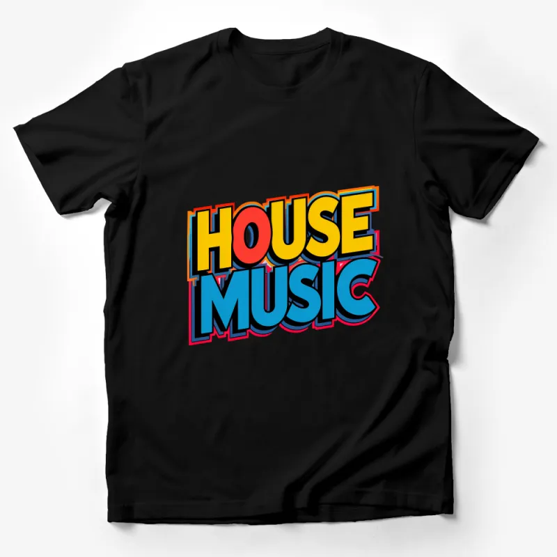 Retro House Music Lover T-Shirt, Vintage DJ Tee, Colorful 80s 90s Style Shirt, Unisex Music Festival Clothing, Gift for Audiophile Male T-Shirt