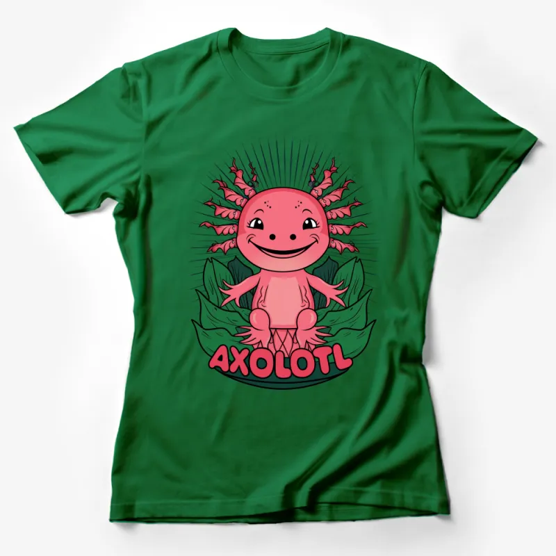 Cute Axolotl T-Shirt, Funny Amphibian Lover Tee, Novelty Graphic Shirt for Men and Women, Unisex Casual Wear Female T-Shirt